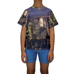 New York 1 Kid s Short Sleeve Swimwear by trendistuff