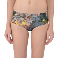 Manarola Italy Mid-waist Bikini Bottoms by trendistuff