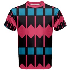 Rhombus And Stripes Pattern Men s Cotton Tee by LalyLauraFLM