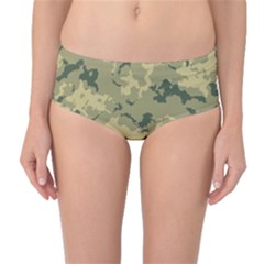 Greencamouflage Mid-waist Bikini Bottoms