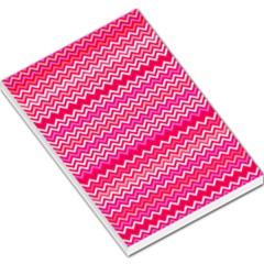 Valentine Pink And Red Wavy Chevron Zigzag Pattern Large Memo Pads by PaperandFrill