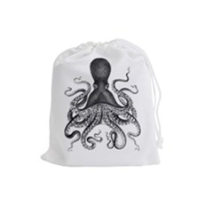 Vintage Octopus Drawstring Pouches (large)  by waywardmuse