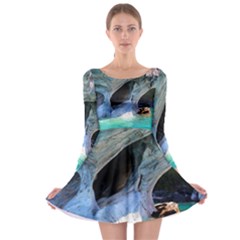 Marble Caves 2 Long Sleeve Skater Dress by trendistuff