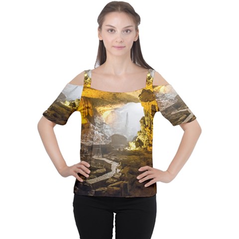 Ha Long Bay Women s Cutout Shoulder Tee by trendistuff