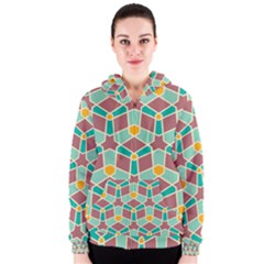 Stars And Other Shapes Pattern Women s Zipper Hoodie by LalyLauraFLM