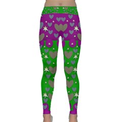 The Brightest Sparkling Stars Is Love Yoga Leggings  by pepitasart