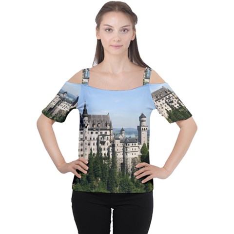 Neuschwanstein Castle 2 Women s Cutout Shoulder Tee by trendistuff