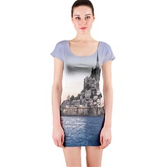 Le Mont St Michel 2 Short Sleeve Bodycon Dresses by trendistuff