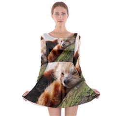 Red Panda Long Sleeve Skater Dress by trendistuff
