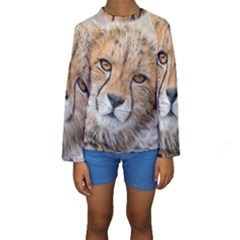 Leopard Laying Down Kid s Long Sleeve Swimwear by trendistuff