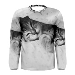 Sleepy Kitty Men s Long Sleeve T-shirts by trendistuff