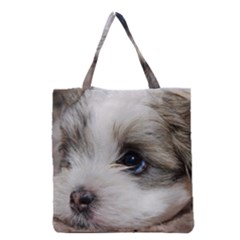 Sad Puppy Grocery Tote Bags by trendistuff