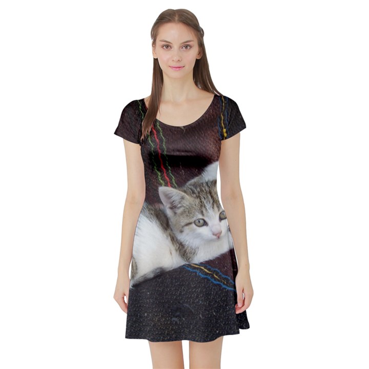 KITTY TWINS Short Sleeve Skater Dresses