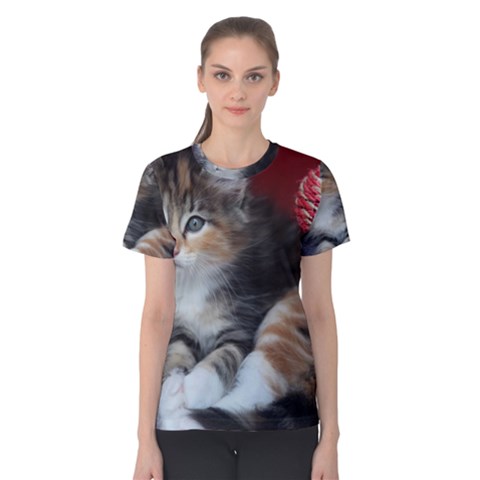 Comfy Kitty Women s Cotton Tee by trendistuff