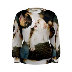 Calico Cat And White Kitty Women s Sweatshirts by trendistuff