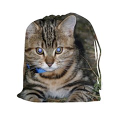 Blue-eyed Kitty Drawstring Pouches (xxl) by trendistuff