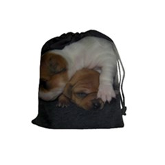 Adorable Baby Puppies Drawstring Pouches (large)  by trendistuff