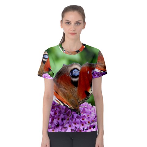 Peacock Butterfly Women s Sport Mesh Tees by trendistuff