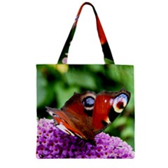 Peacock Butterfly Zipper Grocery Tote Bags by trendistuff