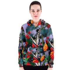 Butterfly Flowers 1 Women s Zipper Hoodies by trendistuff