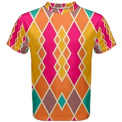 Symmetric Rhombus Design Men s Cotton Tee by LalyLauraFLM