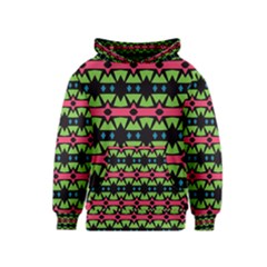 Shapes On A Black Background Pattern Kid s Pullover Hoodie