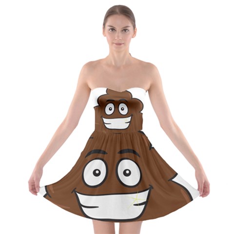 Emoji Poop Strapless Bra Top Dress