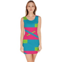 Rectangles And Diagonal Stripes Bodycon Dress by LalyLauraFLM