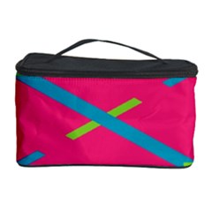 Rectangles And Diagonal Stripes Cosmetic Storage Case by LalyLauraFLM