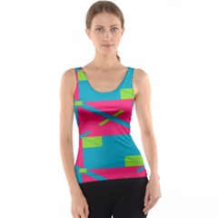 Rectangles And Diagonal Stripes Tank Top by LalyLauraFLM