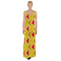 Red brown triangles pattern Maxi Thigh Split Dress View2