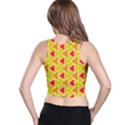 Red brown triangles pattern Racer Back Crop Top View2