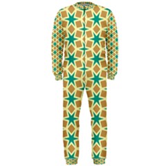 Stars And Squares Pattern Onepiece Jumpsuit (men) by LalyLauraFLM