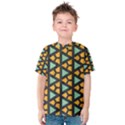 Green triangles and other shapes pattern Kid s Cotton Tee View1