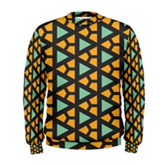 Green Triangles And Other Shapes Pattern  Men s Sweatshirt by LalyLauraFLM