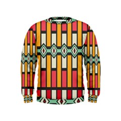 Rhombus And Stripes Pattern  Kid s Sweatshirt by LalyLauraFLM