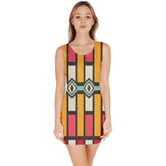 Rhombus And Stripes Pattern Bodycon Dress by LalyLauraFLM