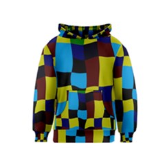 Distorted Squares In Retro Colors Kid s Pullover Hoodie