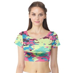 Chaos texture Short Sleeve Crop Top