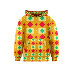 Green Red Yellow Rhombus Pattern Kid s Pullover Hoodie