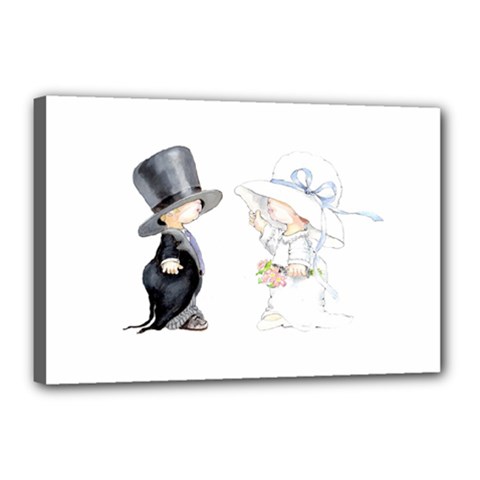 Little Bride And Groom Canvas 18  X 12  by Weddings