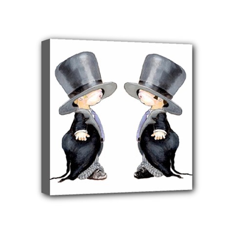 Little Groom And Groom Mini Canvas 4  X 4 