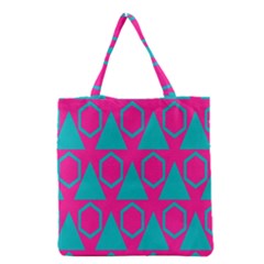 Triangles And Honeycombs Pattern Grocery Tote Bag by LalyLauraFLM