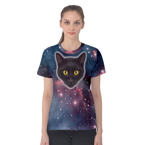 Galaxy Cat Women s Cotton Tee by typewriter