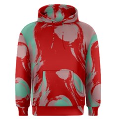 Red Pink Green Texture Men s Pullover Hoodie by LalyLauraFLM