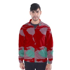 Red Pink Green Texture Wind Breaker (men)