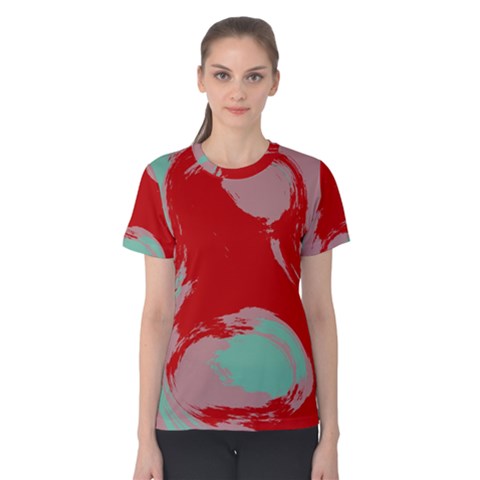 Red Pink Green Texture Women s Cotton Tee by LalyLauraFLM