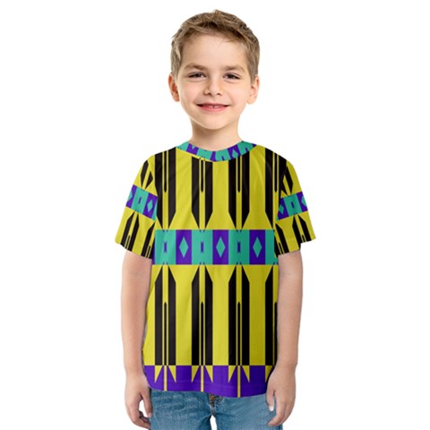 Rhombus And Other Shapes Pattern Kid s Sport Mesh Tee by LalyLauraFLM