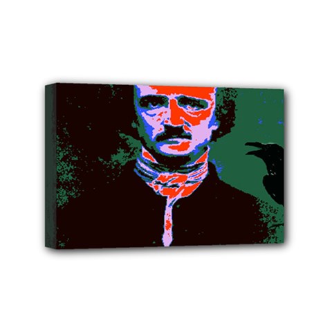 Edgar Allan Poe Pop Art  Mini Canvas 6  X 4  by icarusismartdesigns