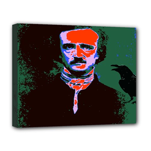 Edgar Allan Poe Pop Art  Deluxe Canvas 20  X 16   by icarusismartdesigns